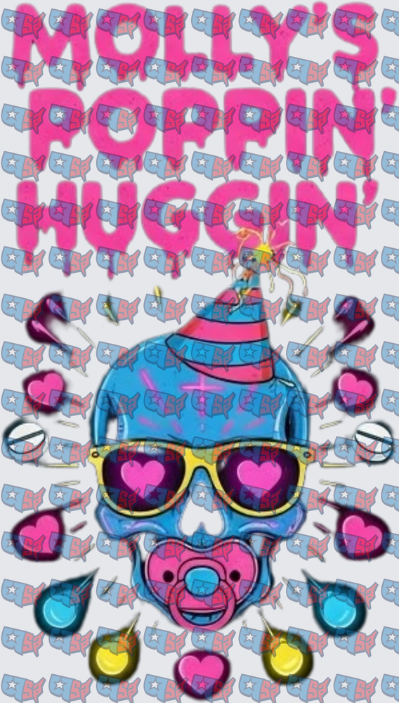 Molly's Poppin Huggin Rave Skull Party Hat (DTF)