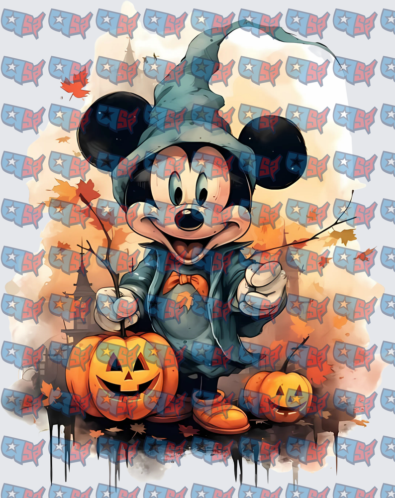 Cartoon Mouse Wizard Halloween Pumpkins Fall (DTF)