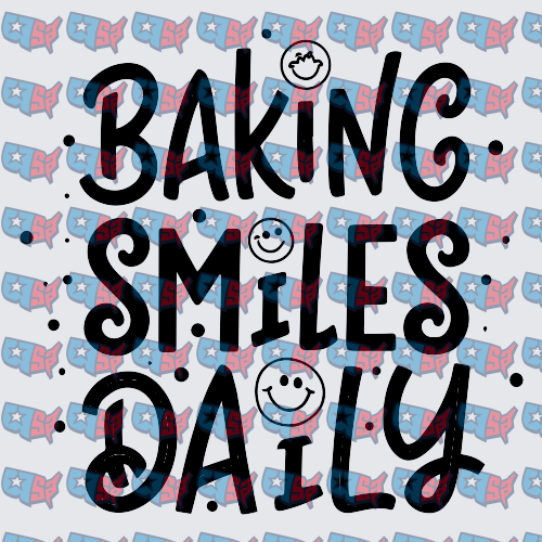 Baking Smiles Daily Smiley Face Typography (DTF)
