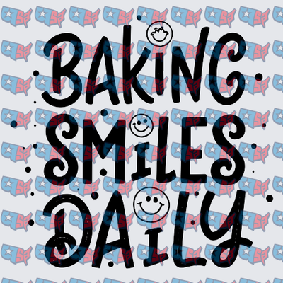 Baking Smiles Daily Smiley Face Typography (DTF)