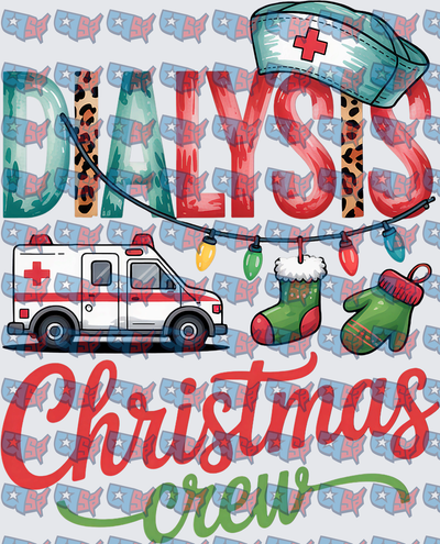 Dialysis Christmas Crew Nurse Holiday (DTF)