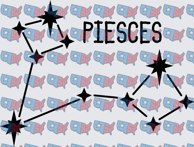 Pisces Zodiac Constellation Star Map Design (DTF)