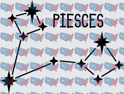 Pisces Zodiac Constellation Star Map Design (DTF)