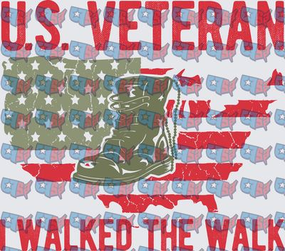 U.S. Veteran I Walked The Walk Military Boot Flag (DTF)