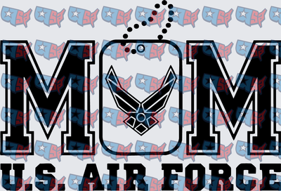 US Air Force Mom Dog Tag Logo Design (DTF)