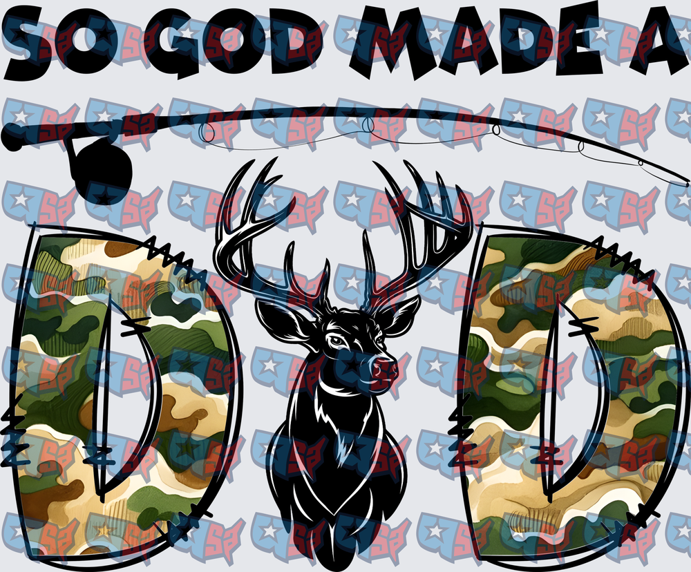 So God Made A Dad Camo Deer Fishing (DTF)