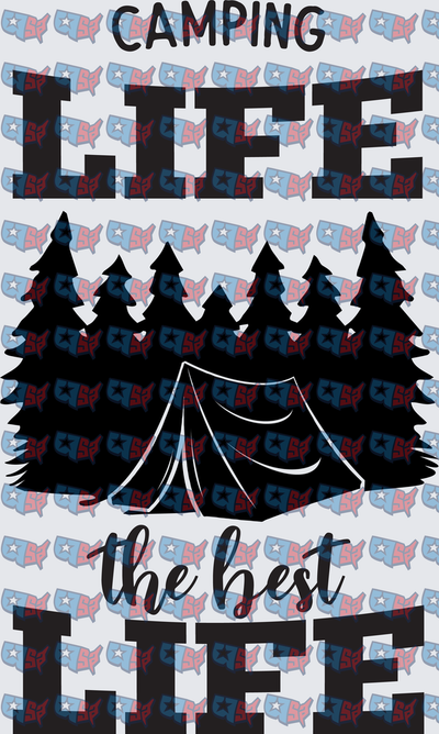 Camping Life The Best Life Pine Trees Tent (DTF)