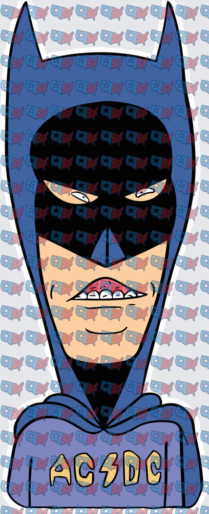 Caped Crusader Cowl With Rock Band Logo (DTF)