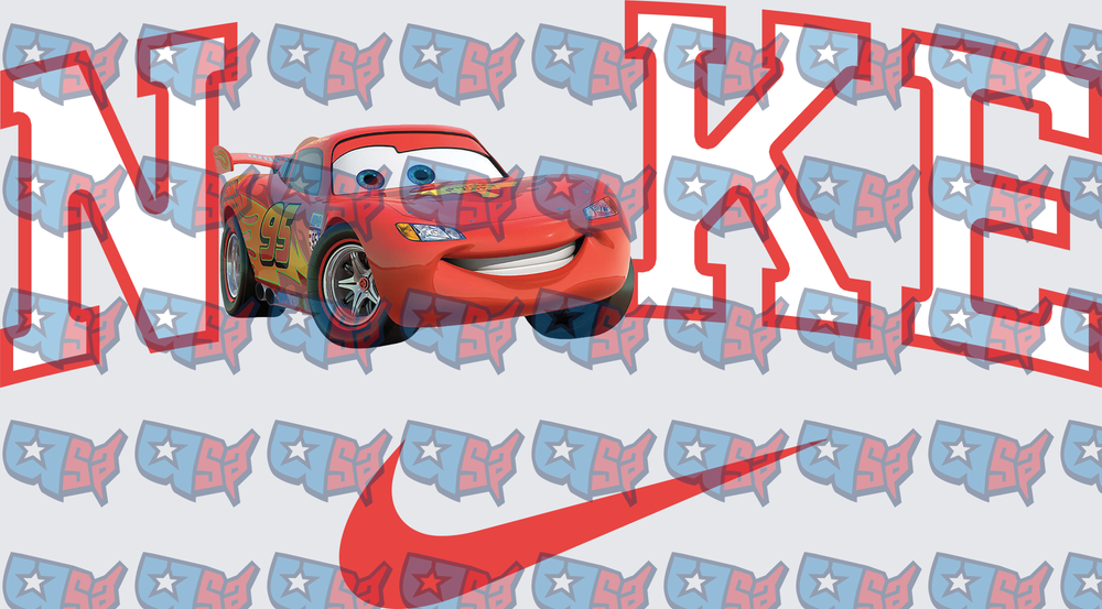 Lightning McQueen Swoosh Logo Mashup Design (DTF)