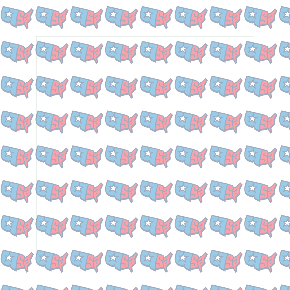 USA Map Star Pink Blue Patriotic Pattern (DTF)