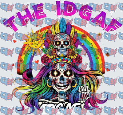 The IDGAF Sugar Skull Rainbow Middle Finger (DTF)