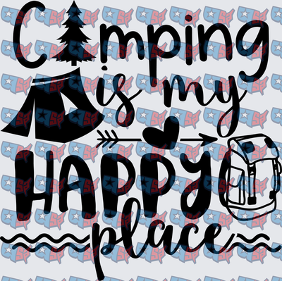 Camping Is My Happy Place Tent Tree Backpack (DTF)