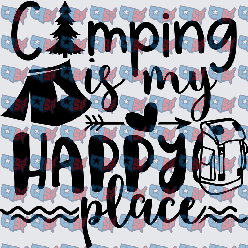 Camping Is My Happy Place Tent Tree Backpack (DTF)