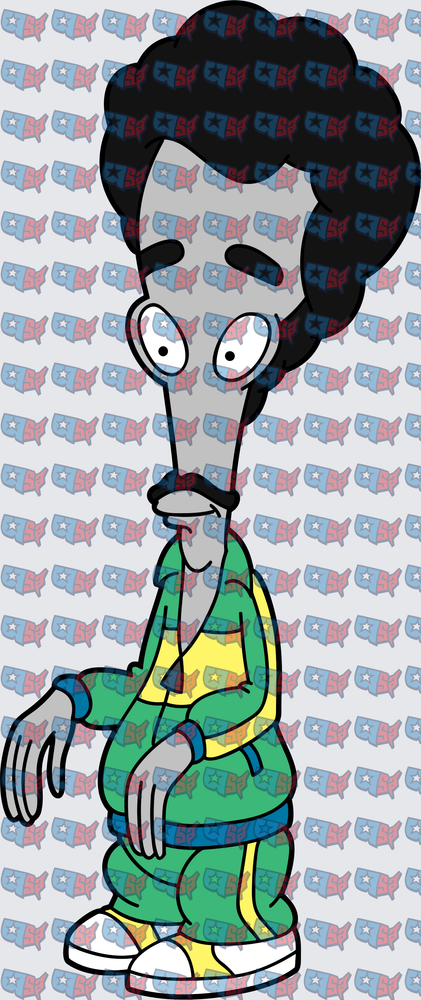 Curly Haired Cartoon Guy Green Tracksuit (DTF)