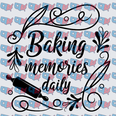 Baking Memories Daily Rolling Pin Floral Script (DTF)