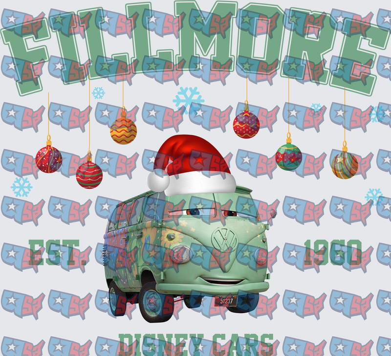 Fillmore VW Bus Santa Hat Christmas Ornaments Est 1960 (DTF)