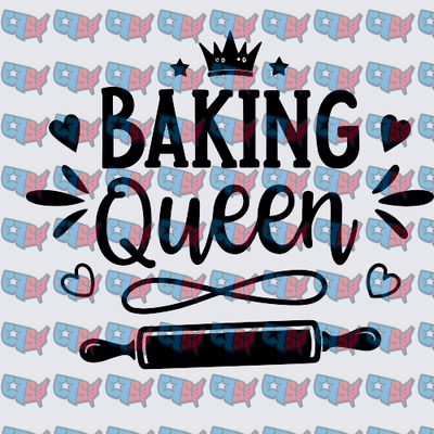 Baking Queen Crown Rolling Pin Design (DTF)