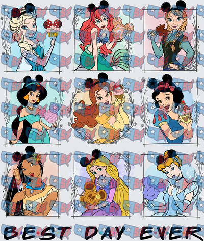 Nine Princesses Mickey Ears Best Day Ever (DTF)