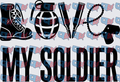 Love My Soldier Military Boot Grenade Dog Tag (DTF)