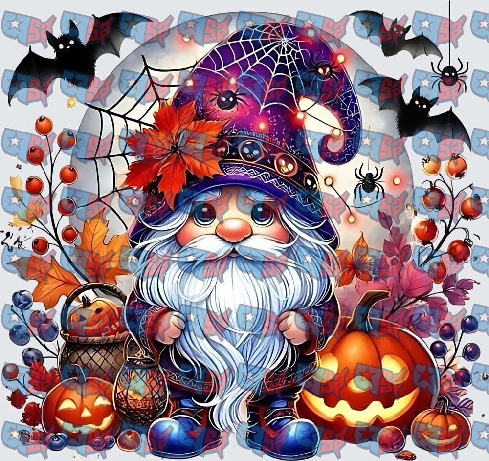 Halloween Gnome With Spiders Bats And Pumpkins (DTF)