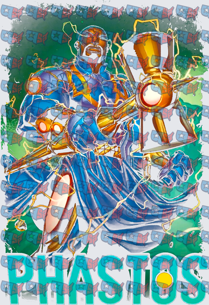 Phastos Eternal Inventor Lightning Energy Comic Art (DTF)