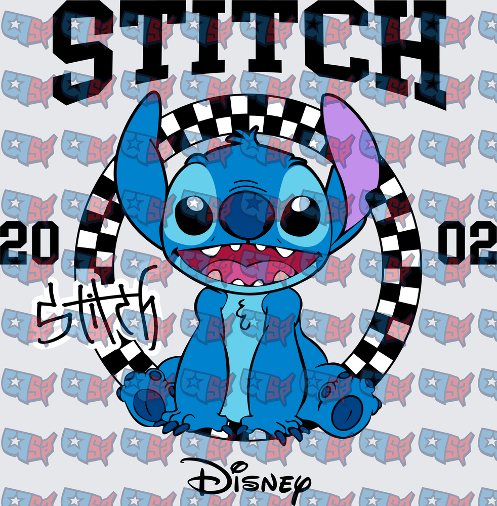 Blue Alien Experiment 626 Checkered Circle 2002 (DTF)