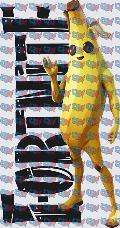 Fortnite Peely Banana Character with Logo (DTF)