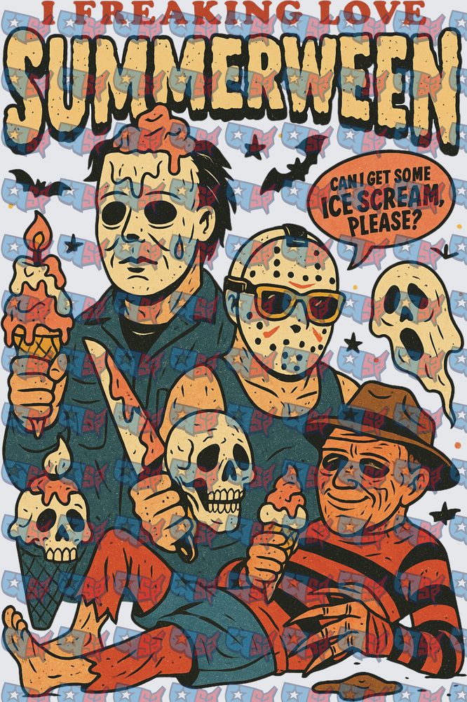 I Freaking Love Summerween Horror Icons Ice Scream (DTF)