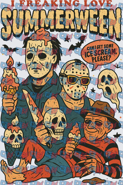 I Freaking Love Summerween Horror Icons Ice Scream (DTF)