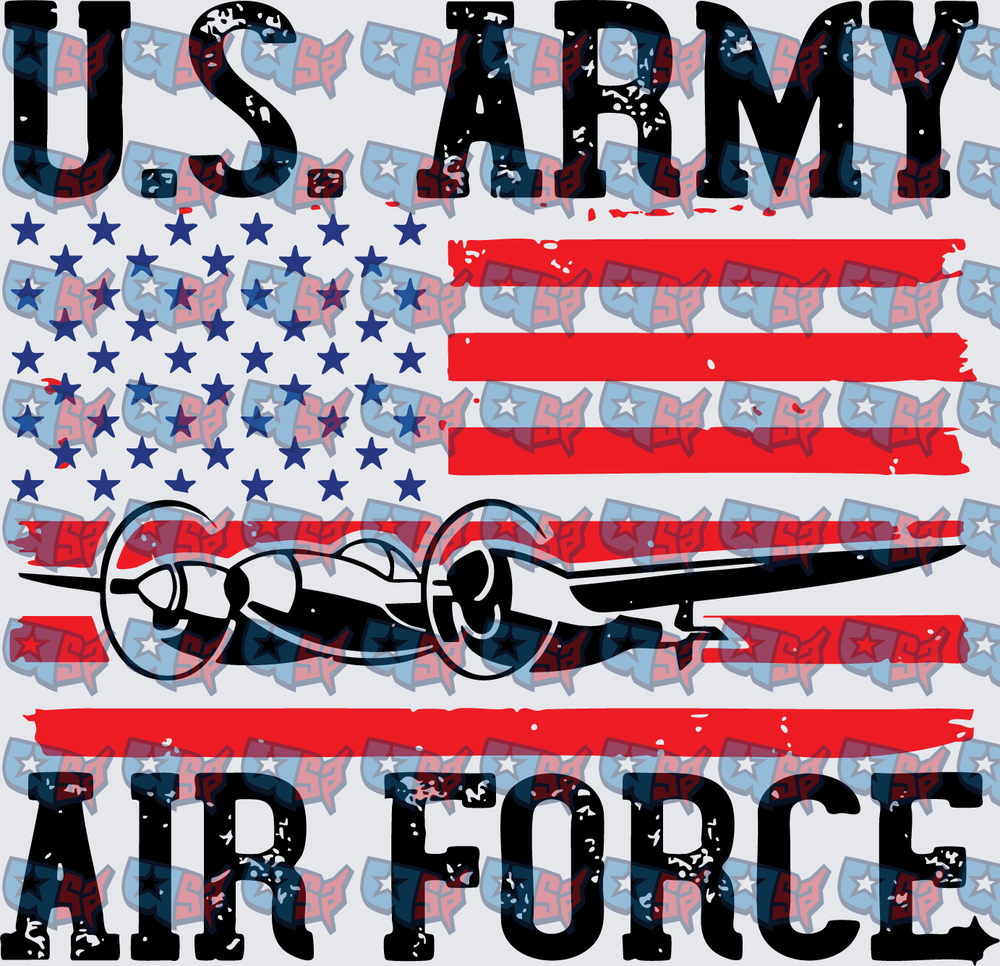 US Army Air Force Patriotic Flag Fighter Jet (DTF)