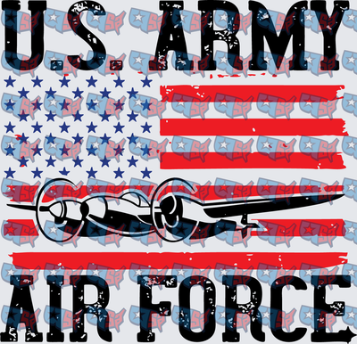US Army Air Force Patriotic Flag Fighter Jet (DTF)