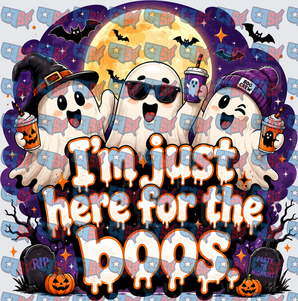 I'm Just Here For The Boos Halloween Ghosts (DTF)