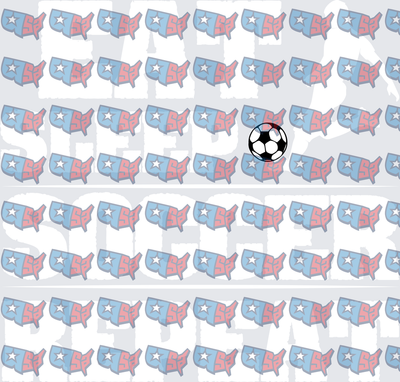 USA Map Soccer Ball Patriotic Pattern (DTF)