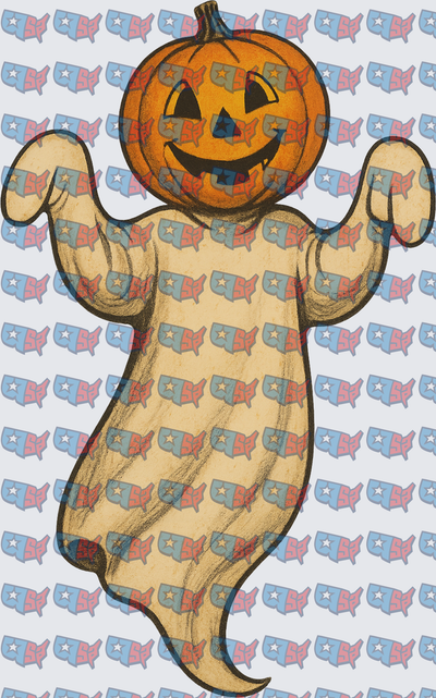 Vintage Halloween Pumpkin Head Ghost (DTF)