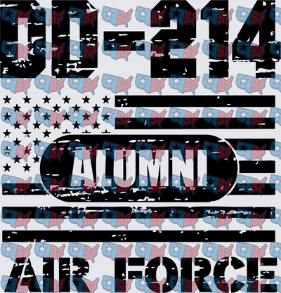 DD-214 Alumni Air Force Distressed American Flag (DTF)