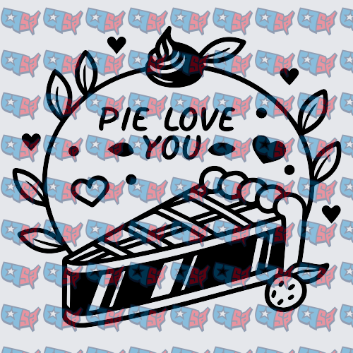 Pie Love You Slice With Hearts And Leaves (DTF)