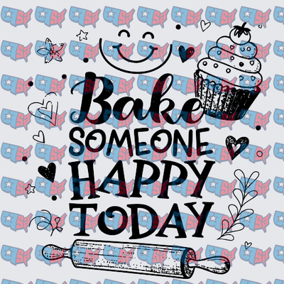 Bake Someone Happy Today Cupcake Rolling Pin (DTF)