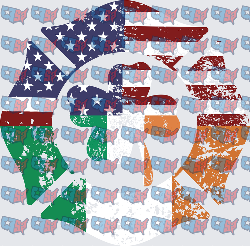 American Irish Flag Eagle Distressed Patriotic Design (DTF)