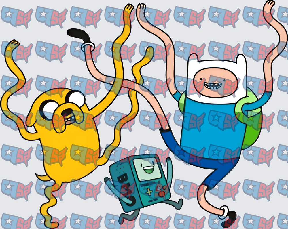 Finn Jake and BMO Dancing Jumping Together (DTF)