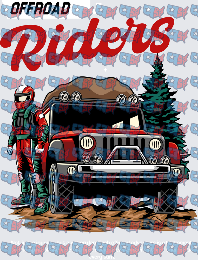 Offroad Riders Jeep Driver Adventure Scene (DTF)