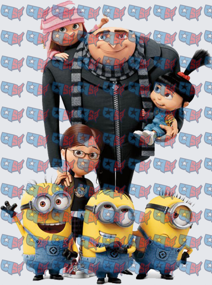 Gru Girls And Minions Family Group Scene (DTF)