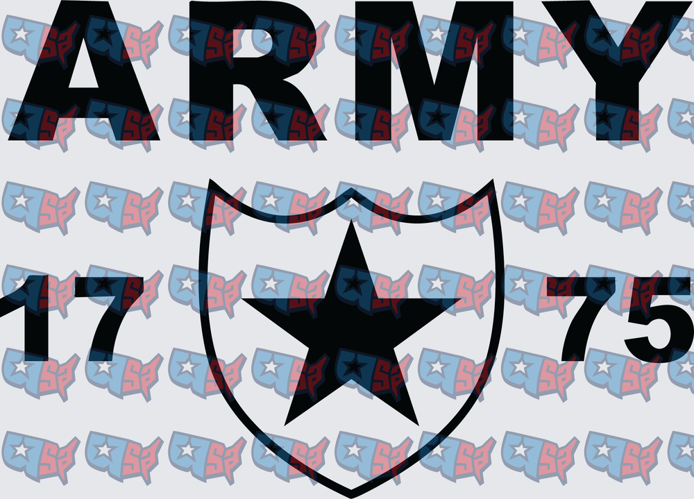 Army 1775 Military Star Shield Emblem (DTF)