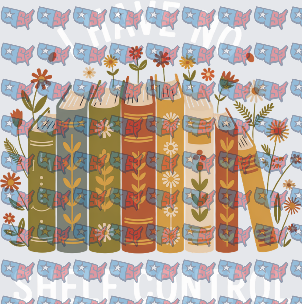 I Have No Shelf Control Floral Books Stack (DTF)