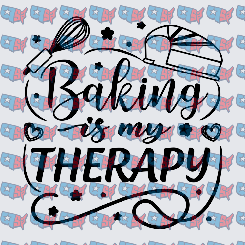 Baking Is My Therapy Whisk Chef Hat Design (DTF)