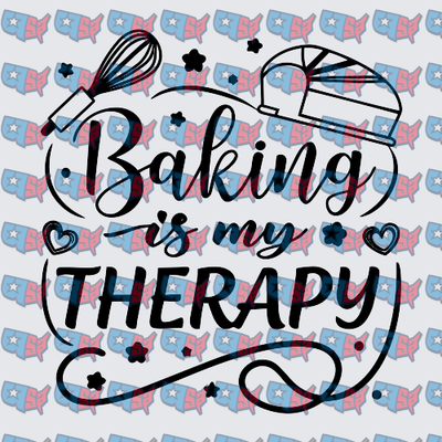 Baking Is My Therapy Whisk Chef Hat Design (DTF)