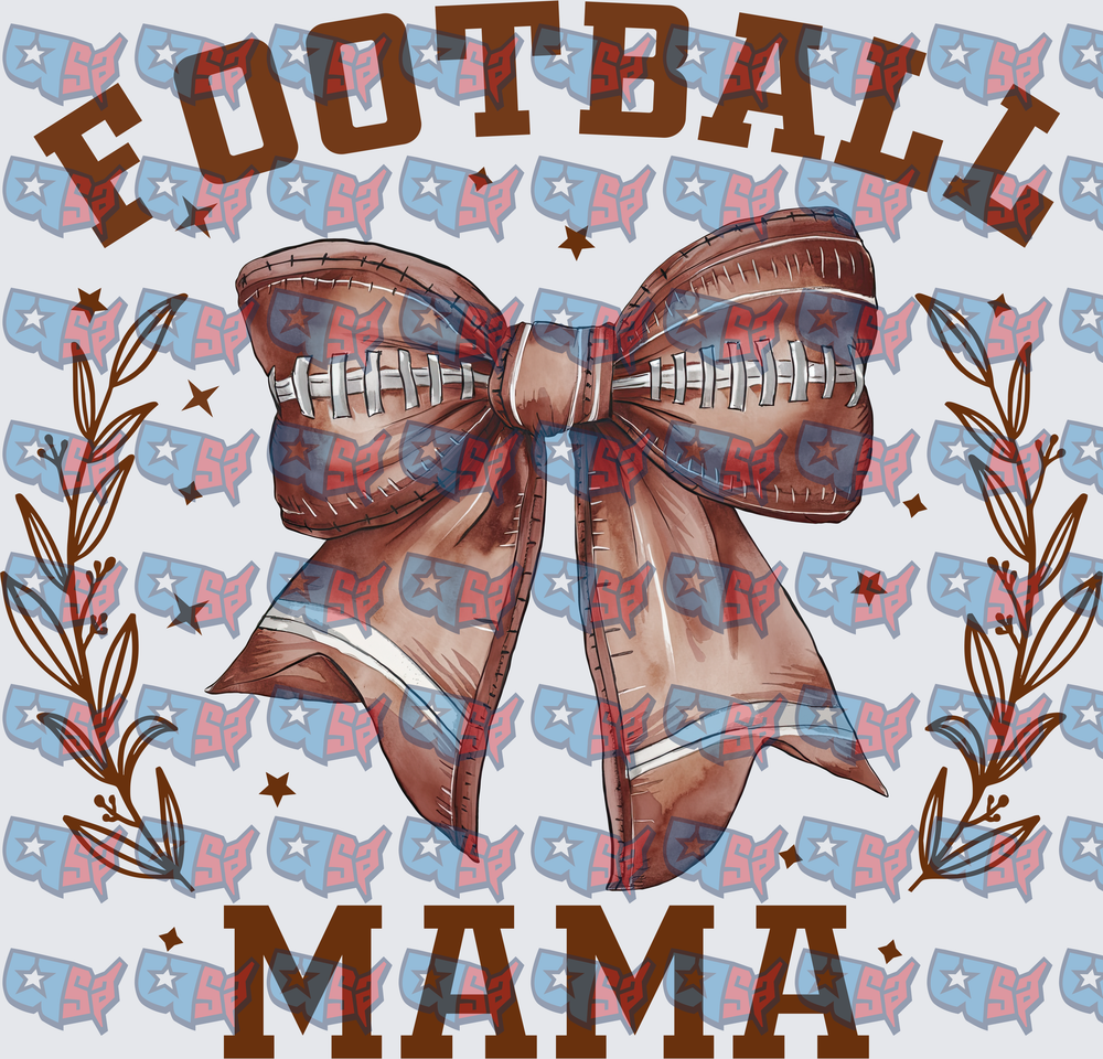 Football Mama Coquette Bow Floral Design (DTF)