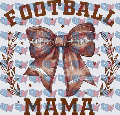 Football Mama Coquette Bow Floral Design (DTF)