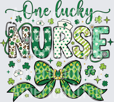 One Lucky Nurse St. Patrick's Day Shamrock Bow (DTF)