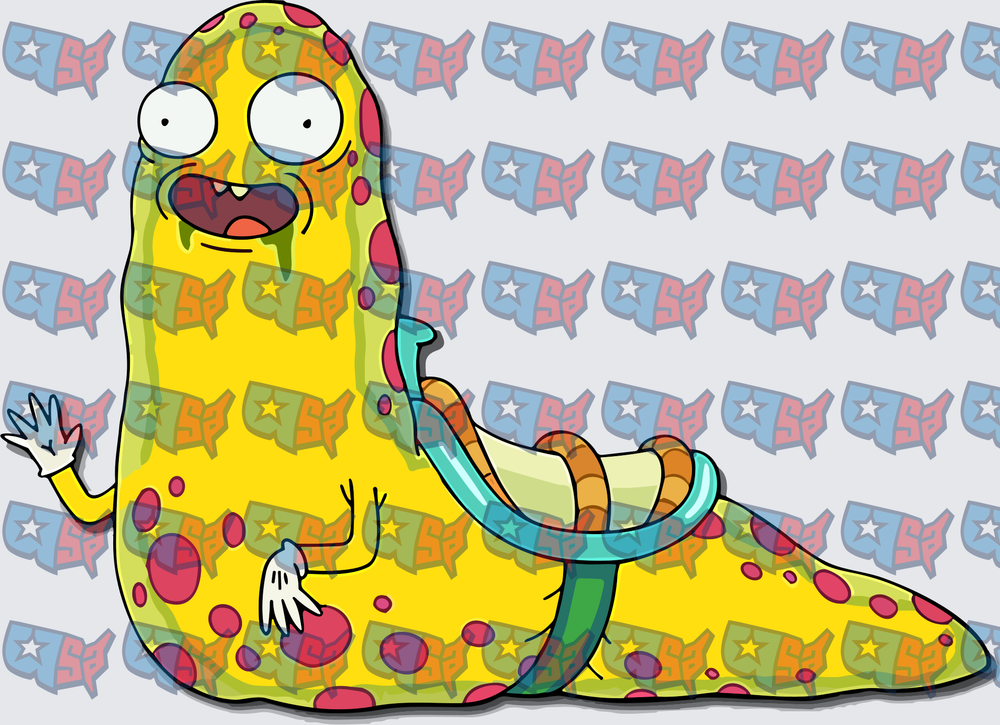 Drooling Yellow Spotted Alien Slug Creature (DTF)