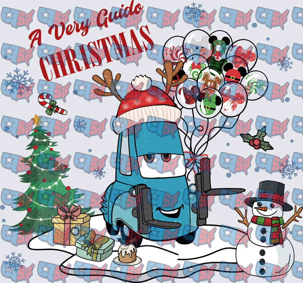 A Very Guido Christmas Forklift Holiday Scene (DTF)